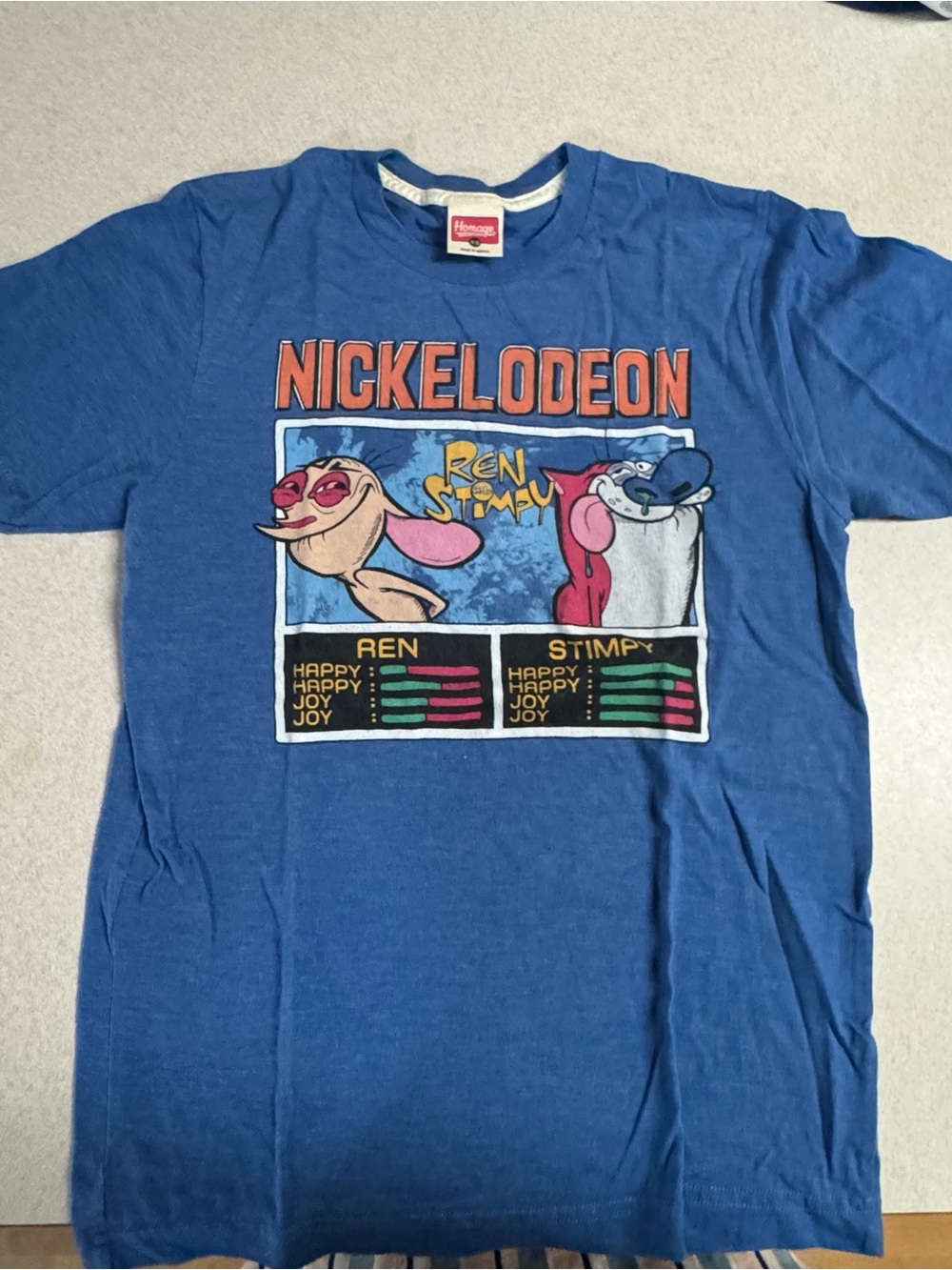 HOMAGE Blue Nickelodeon Ren & Stimpy Graphic Tee